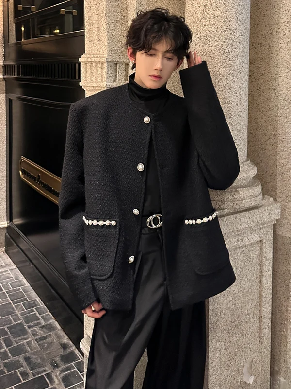 White oulder Pad Quilted ort Men's Jaet Autumn Faion High-End Feelings CleanFit No Collar Tweed Outerwear Coat
White oulder Pad Quilted ort Men's Jaet Autumn Faion High-End Feelings CleanFit No Collar Tweed Outerwear Coat