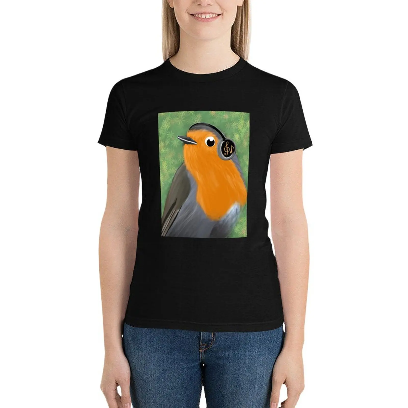 Robin with headphones T-Shirt hippie clothes Aesthetic clothing ariat shirts for Women
Robin with headphones T-Shirt hippie clothes Aesthetic clothing ariat shirts for Women