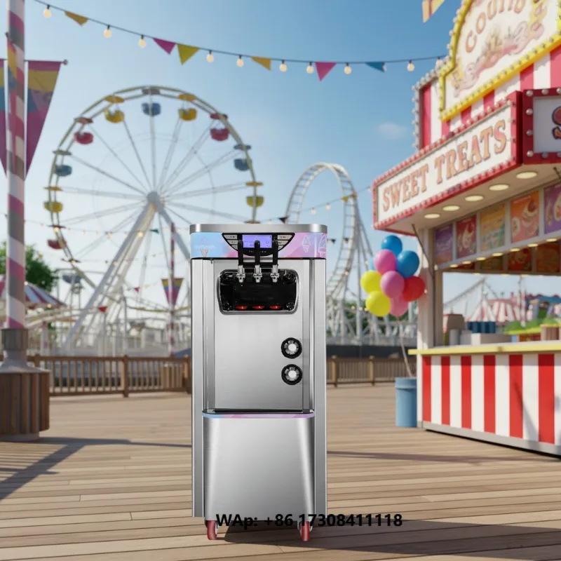 Ice cream machine 28-36 liters/hour 3 flavors Soft ice cream machine, commercial high volume compressor
Ice cream machine 28-36 liters/hour 3 flavors Soft ice cream machine, commercial high volume compressor