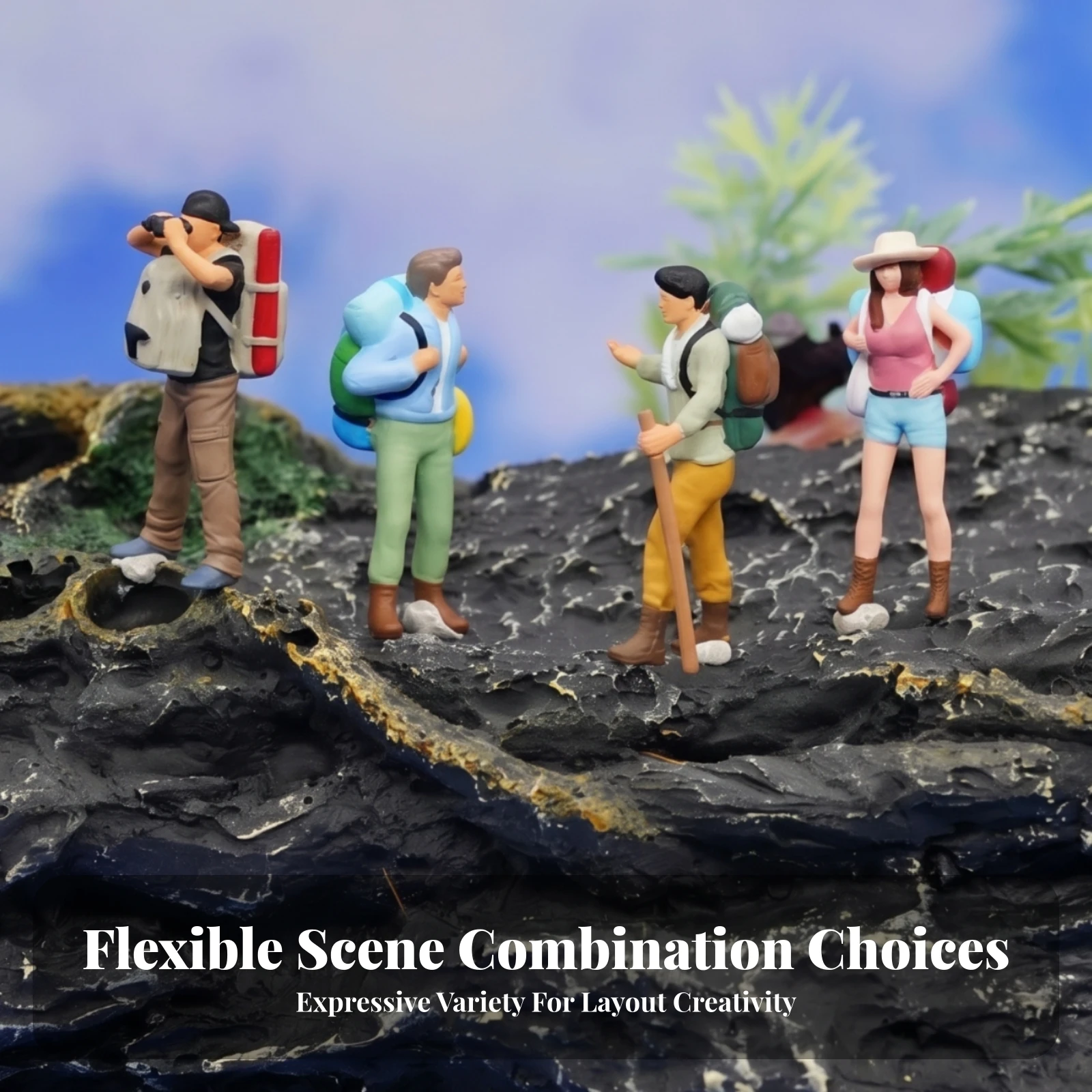 4 Pieces Miniature Hiker Figures Molded Details Hiker Figurines Sandbox Scene Figures Painted Plastic Figurine Set Standing Pose
4 Pieces Miniature Hiker Figures Molded Details Hiker Figurines Sandbox Scene Figures Painted Plastic Figurine Set Standing Pose