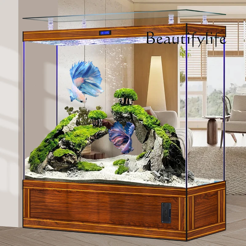 New light luxury square fish tank ultra-white glass living room household upper filter screen partition
New light luxury square fish tank ultra-white glass living room household upper filter screen partition