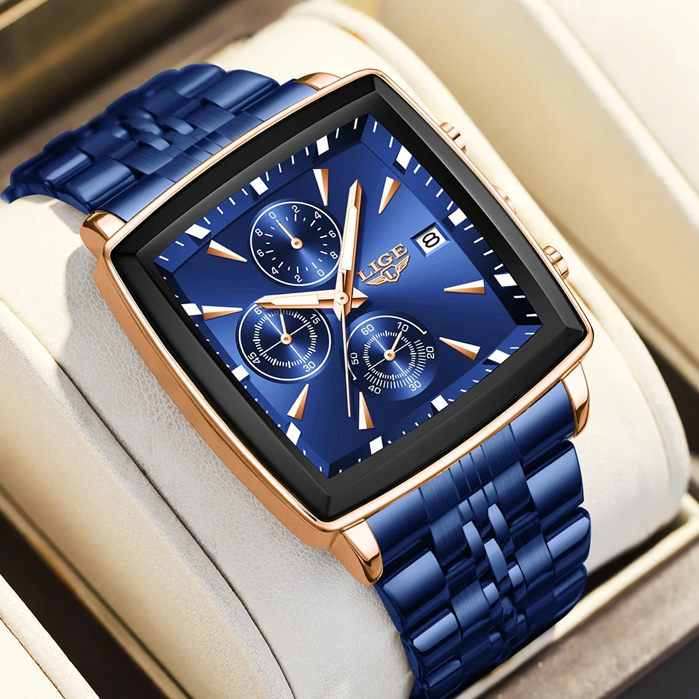 Новые роскошные мужские наручные часы LIGE, хронограф, водонепроницаемые, с подсветкой, календарем, квадратные, кварцевые, мужские часы, Reloj
Новые роскошные мужские наручные часы LIGE, хронограф, водонепроницаемые, с подсветкой, календарем, квадратные, кварцевые, мужские часы, Reloj