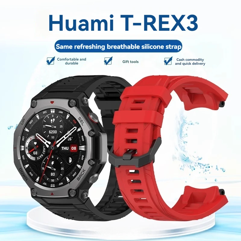 For Amazfit Huami T-rex3 Series Watch Band Silicone Strap Wristbands New Rex 3rd Generation Outdoor Rubber Sports TREX3 Bracelet
For Amazfit Huami T-rex3 Series Watch Band Silicone Strap Wristbands New Rex 3rd Generation Outdoor Rubber Sports TREX3 Bracelet