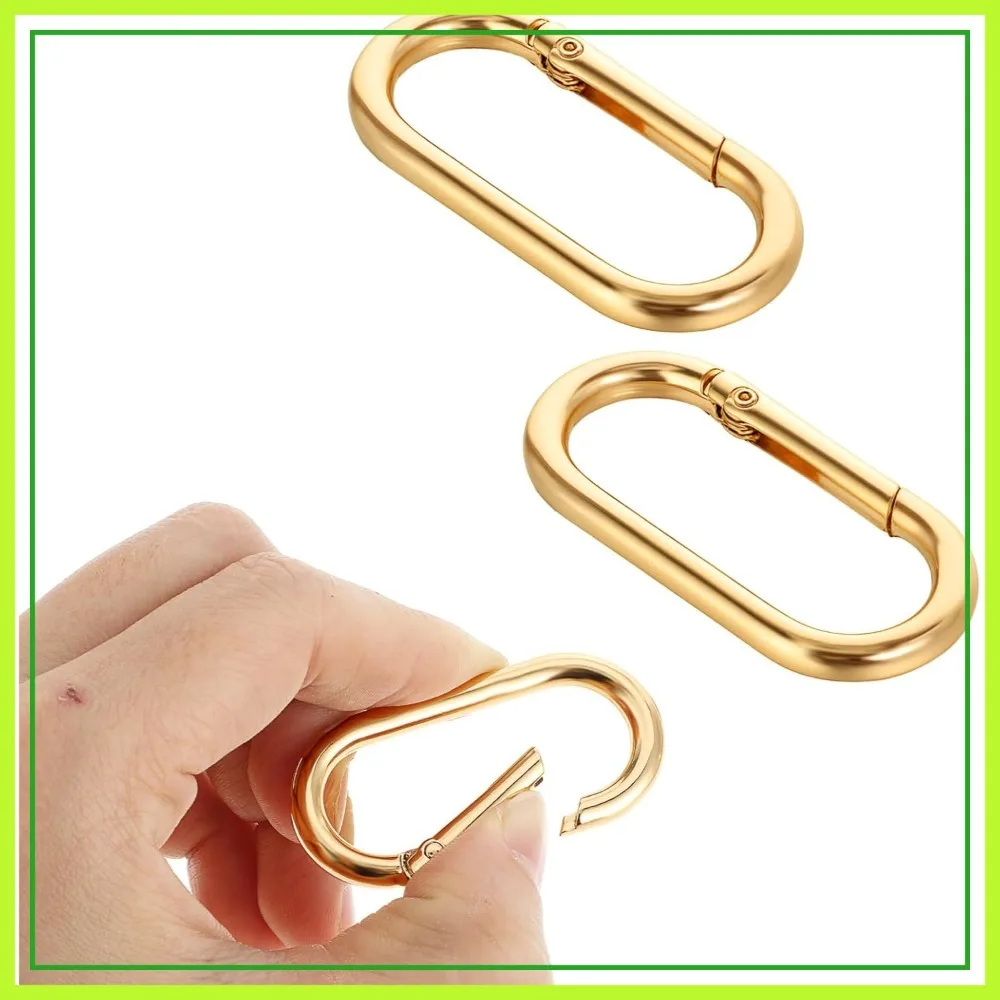 2Pcs Gold Carabiner Key Ring - Oval Snap Clip for Purse Strap, Metal Keychain Hook for Bags
2Pcs Gold Carabiner Key Ring - Oval Snap Clip for Purse Strap, Metal Keychain Hook for Bags