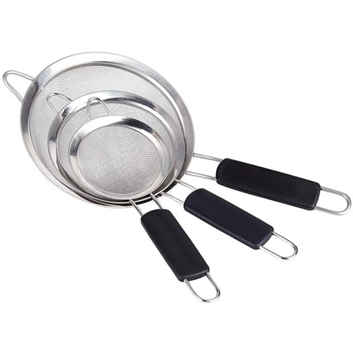 NEW 3pcs Fine Mesh Strainer Filter Screen Stainless Steel Flour Sifter Egg Filter Colanders for Filter
NEW 3pcs Fine Mesh Strainer Filter Screen Stainless Steel Flour Sifter Egg Filter Colanders for Filter
