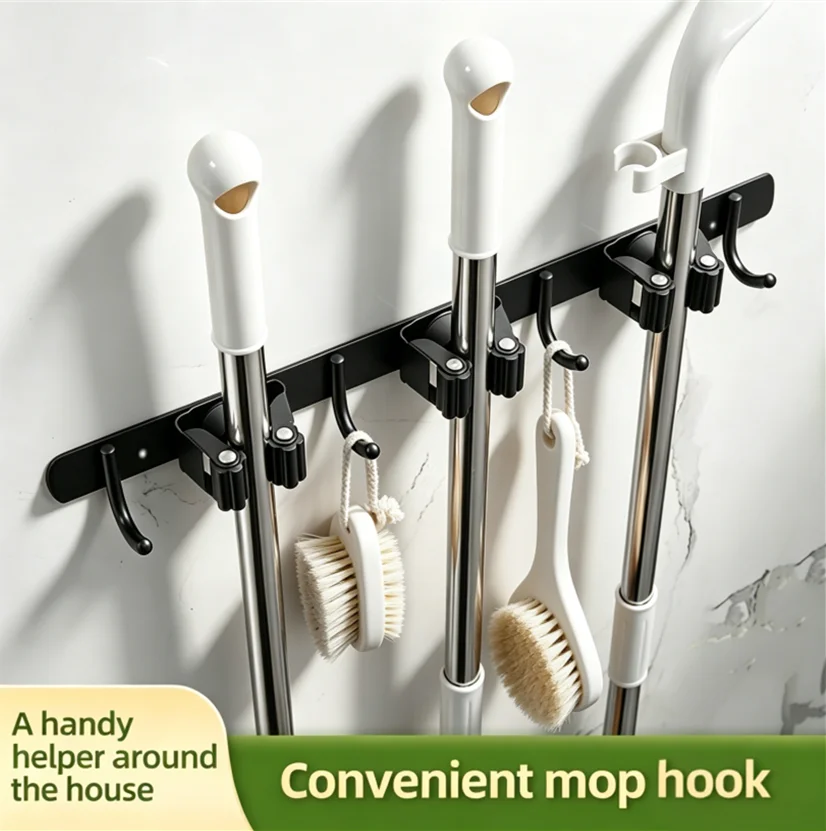 Gancho para fregonas de baño; soporte de pared con pinza para fregonas
Gancho para fregonas de baño; soporte de pared con pinza para fregonas