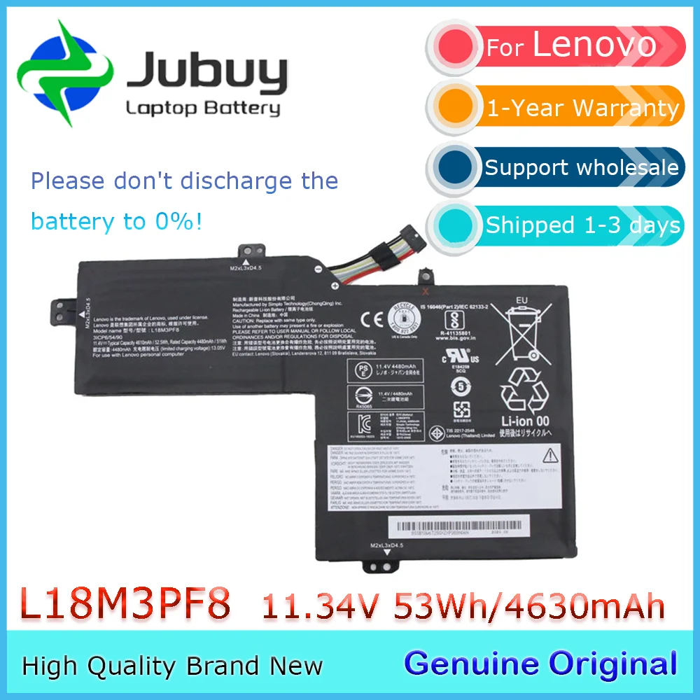 L18M3PF8 11,34 В 53 Втч оригинальный аккумулятор для ноутбука Lenovo S540 S540-15IML L18L3PF4 31CP6/55/90 5B10T09089
L18M3PF8 11,34 В 53 Втч оригинальный аккумулятор для ноутбука Lenovo S540 S540-15IML L18L3PF4 31CP6/55/90 5B10T09089