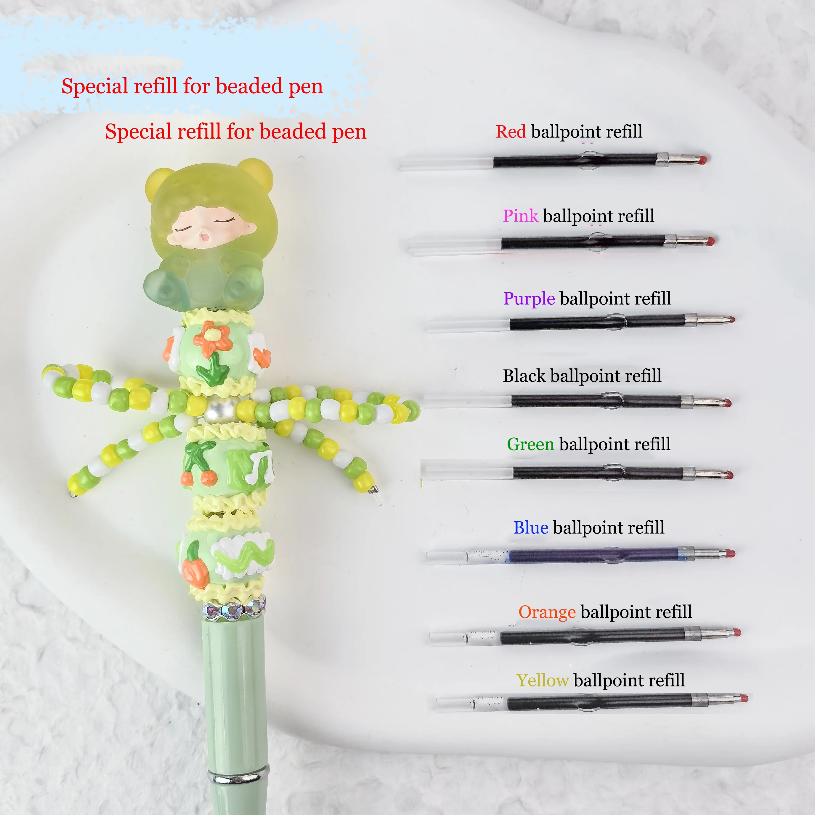 400Pcs Retractable Ballpoint Pen Refill Beaded Pen Refills Pen 1.0mm Tip Replacement Core Office Stationery Writing Supplies
400Pcs Retractable Ballpoint Pen Refill Beaded Pen Refills Pen 1.0mm Tip Replacement Core Office Stationery Writing Supplies