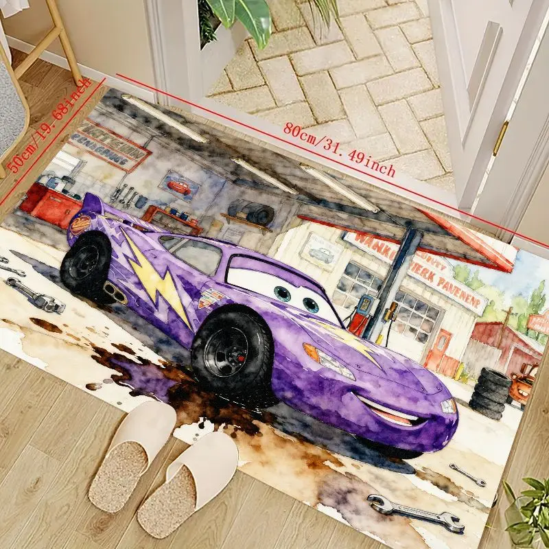 1PC Cartoon Purple Racing Car Floor Mat with Lightning Bolt Design & Garage Scene Background, Soft Non-slip Washable Area Rug fo
1PC Cartoon Purple Racing Car Floor Mat with Lightning Bolt Design & Garage Scene Background, Soft Non-slip Washable Area Rug fo