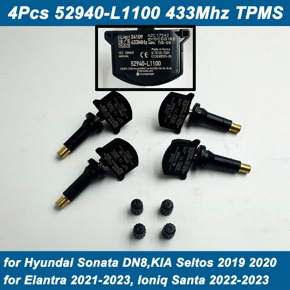4PCS 52940-L1100 52940L1100 433 MHZ TPMS Tire Pressure Sensor For Hyundai Elantra Ioniq 5 Sonata Kia Carnival Optima Sorento
4PCS 52940-L1100 52940L1100 433 MHZ TPMS Tire Pressure Sensor For Hyundai Elantra Ioniq 5 Sonata Kia Carnival Optima Sorento