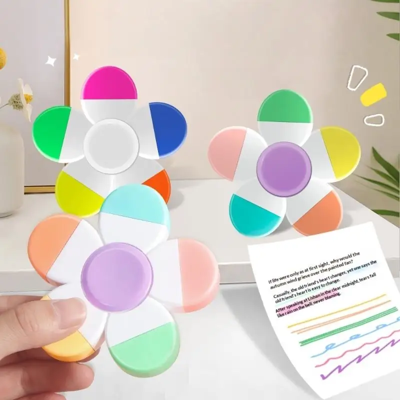 High Quality 1Pcs Flower Shape Watercolor Colors 5-In-1 Fluorescent Pens Fingertip Spiral Highlighter Pen For School Office
High Quality 1Pcs Flower Shape Watercolor Colors 5-In-1 Fluorescent Pens Fingertip Spiral Highlighter Pen For School Office