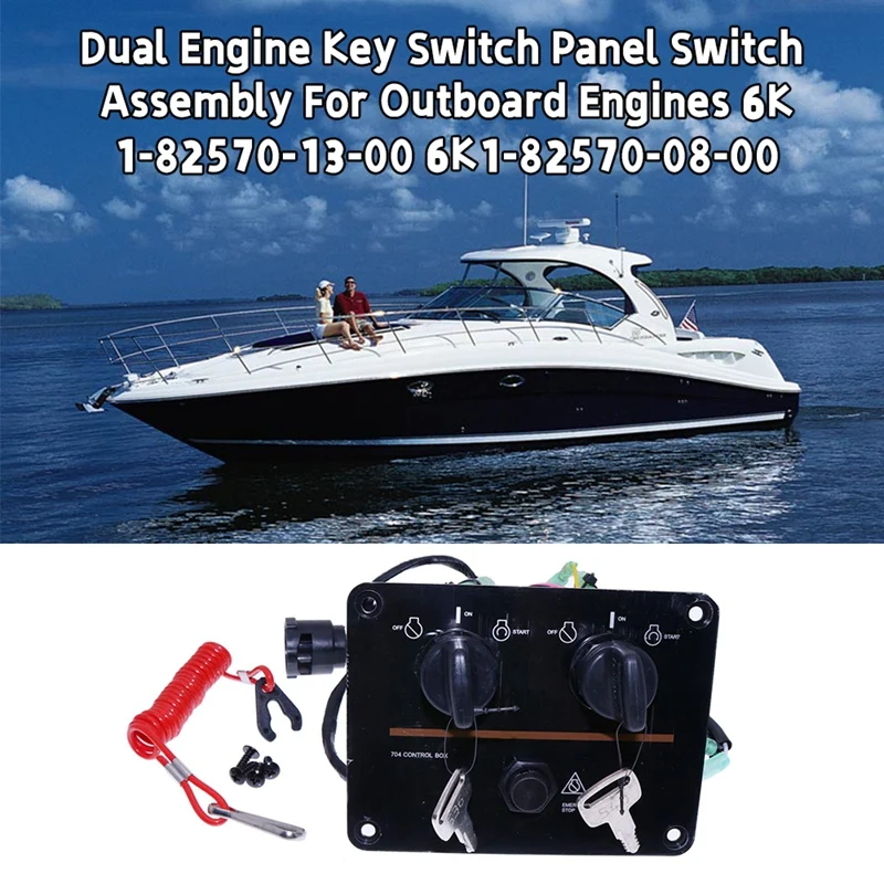 Dual Engine Key Switch Panel Switch Assembly For Yamaha Outboard Engines 6K1-82570-13-00 6K1-82570-08-00
Dual Engine Key Switch Panel Switch Assembly For Yamaha Outboard Engines 6K1-82570-13-00 6K1-82570-08-00