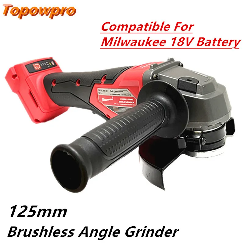 Compatible For Milwaukee 18V Battery 125mm Brushless Angle Grinder Cutting Polishing Grinding Machine Variable Speed Power Tools
Compatible For Milwaukee 18V Battery 125mm Brushless Angle Grinder Cutting Polishing Grinding Machine Variable Speed Power Tools