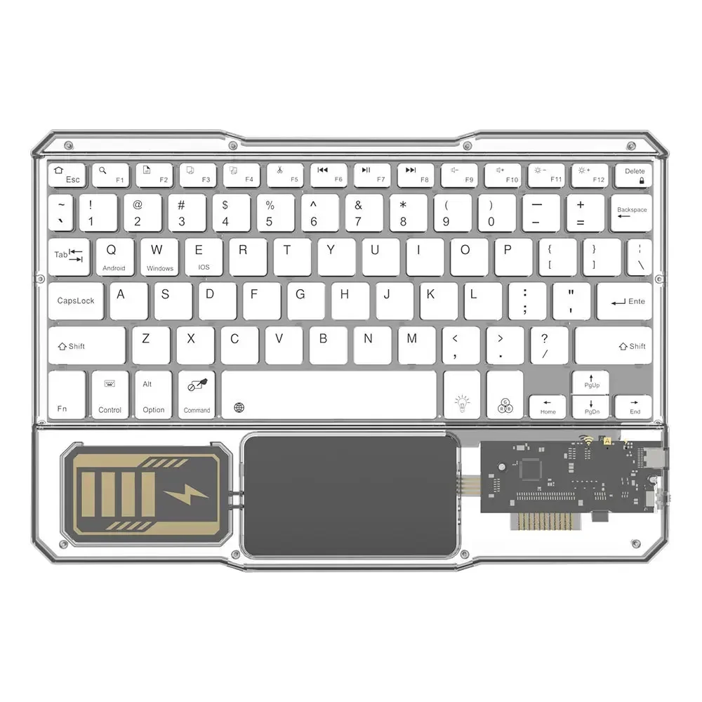 Transparent Bluetooth Keyboard Rechargeable Wireless Keyboard with Touchpad for iPad Android iOS Windows PC Tablet
Transparent Bluetooth Keyboard Rechargeable Wireless Keyboard with Touchpad for iPad Android iOS Windows PC Tablet