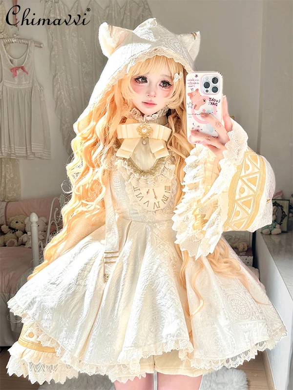 Cute Sweet Lace Trim Fake Collar Magic Hat Lolita Dress 2025 Autumn New Gothic Style Heavy Gorgeous Princess Dress Women
Cute Sweet Lace Trim Fake Collar Magic Hat Lolita Dress 2025 Autumn New Gothic Style Heavy Gorgeous Princess Dress Women
