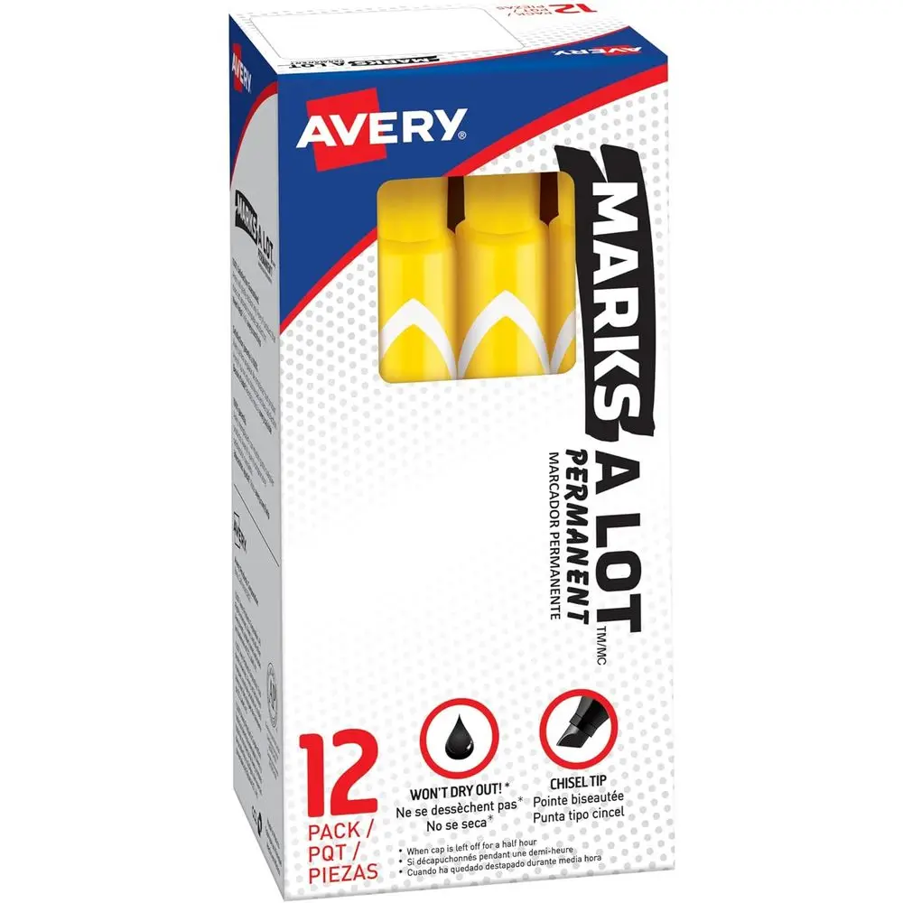 Chisel Tip Permanent Markers, Large Desk-Style, 12 Pack Yellow (08882)
Chisel Tip Permanent Markers, Large Desk-Style, 12 Pack Yellow (08882)