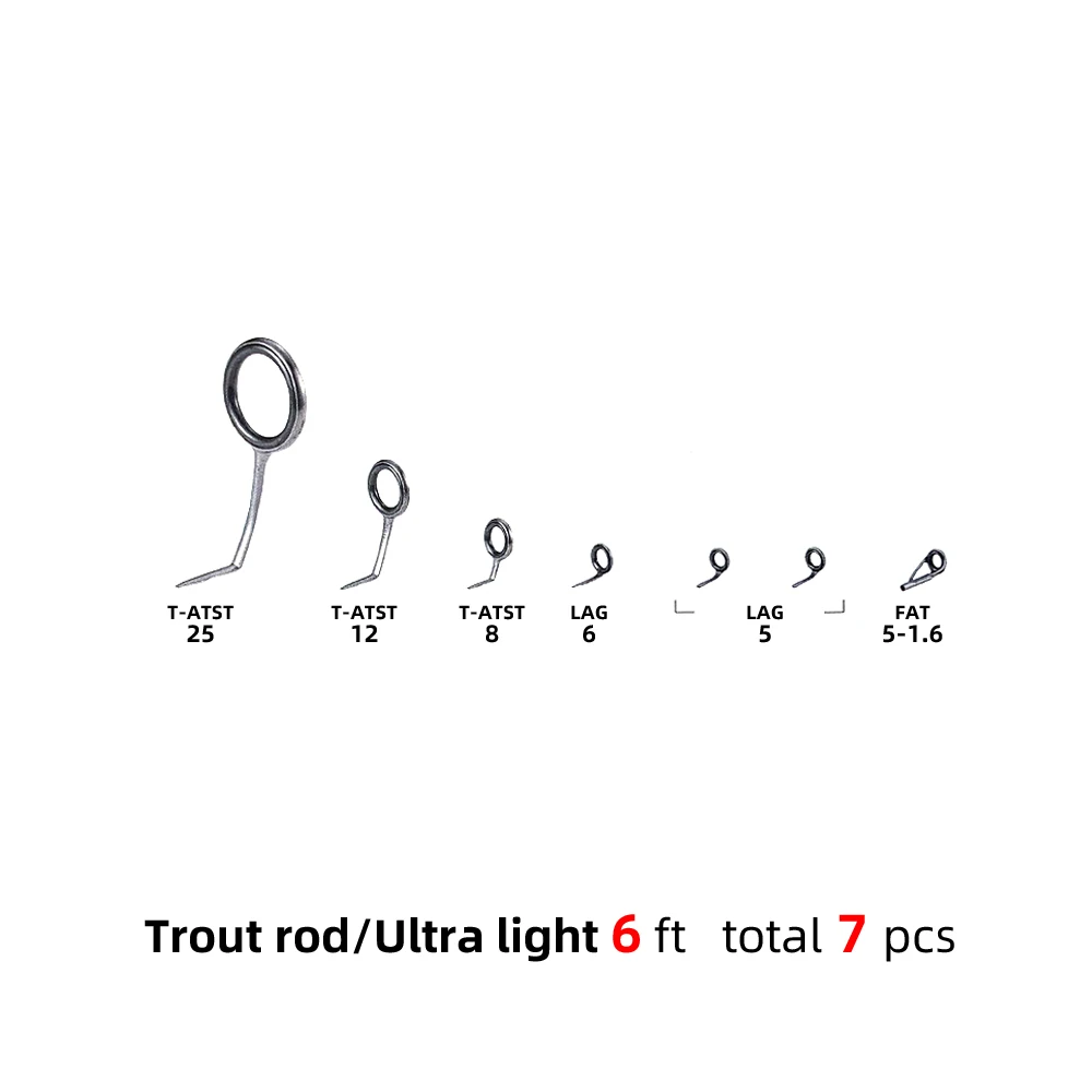 NooNRoo 2 SET Kit for TROUT rod Ultra light 6' FishingRod GuideSetKit With SICRing Stainless Steel Guide DIY FishingRodAccessory
NooNRoo 2 SET Kit for TROUT rod Ultra light 6' FishingRod GuideSetKit With SICRing Stainless Steel Guide DIY FishingRodAccessory