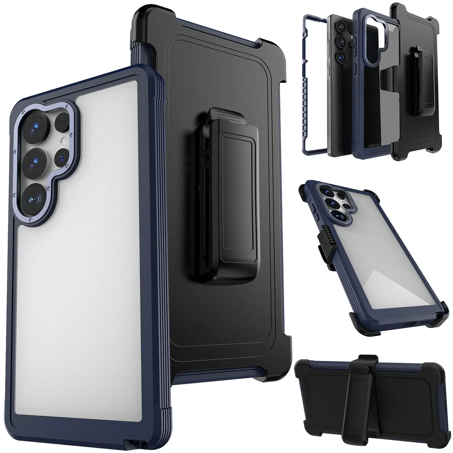 Для Samsung Galaxy S24/S24 Plus/S24 Ultra/S24 FE защитный чехол противоударный сверхпрочный чехол прозрачный/синий + кобура с зажимом для ремня
Для Samsung Galaxy S24/S24 Plus/S24 Ultra/S24 FE защитный чехол противоударный сверхпрочный чехол прозрачный/синий + кобура с зажимом для ремня