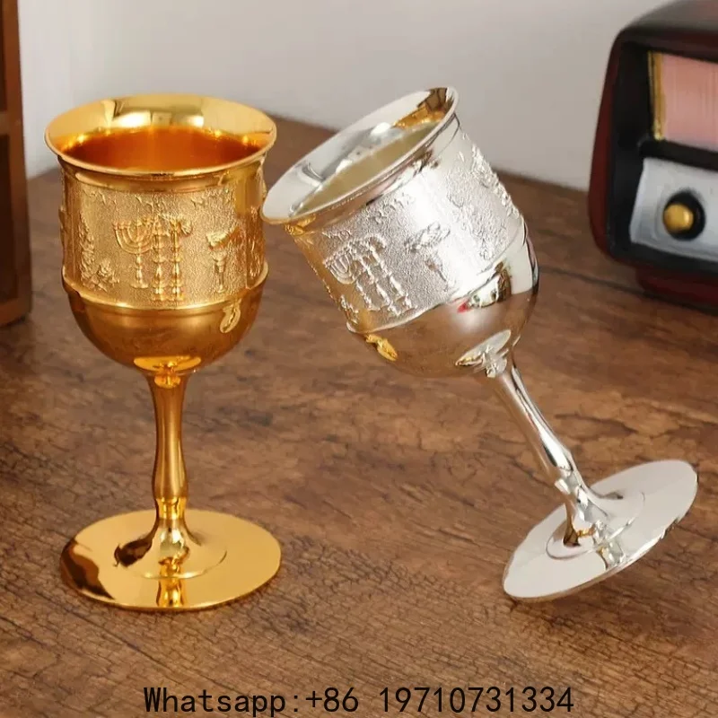 Vintage Goblet Cup, Alloy Light Luxury Relief Vodka Glass, European Portable Mini Drinking Tumbler, Gift Home Decoration, 1pcs
Vintage Goblet Cup, Alloy Light Luxury Relief Vodka Glass, European Portable Mini Drinking Tumbler, Gift Home Decoration, 1pcs