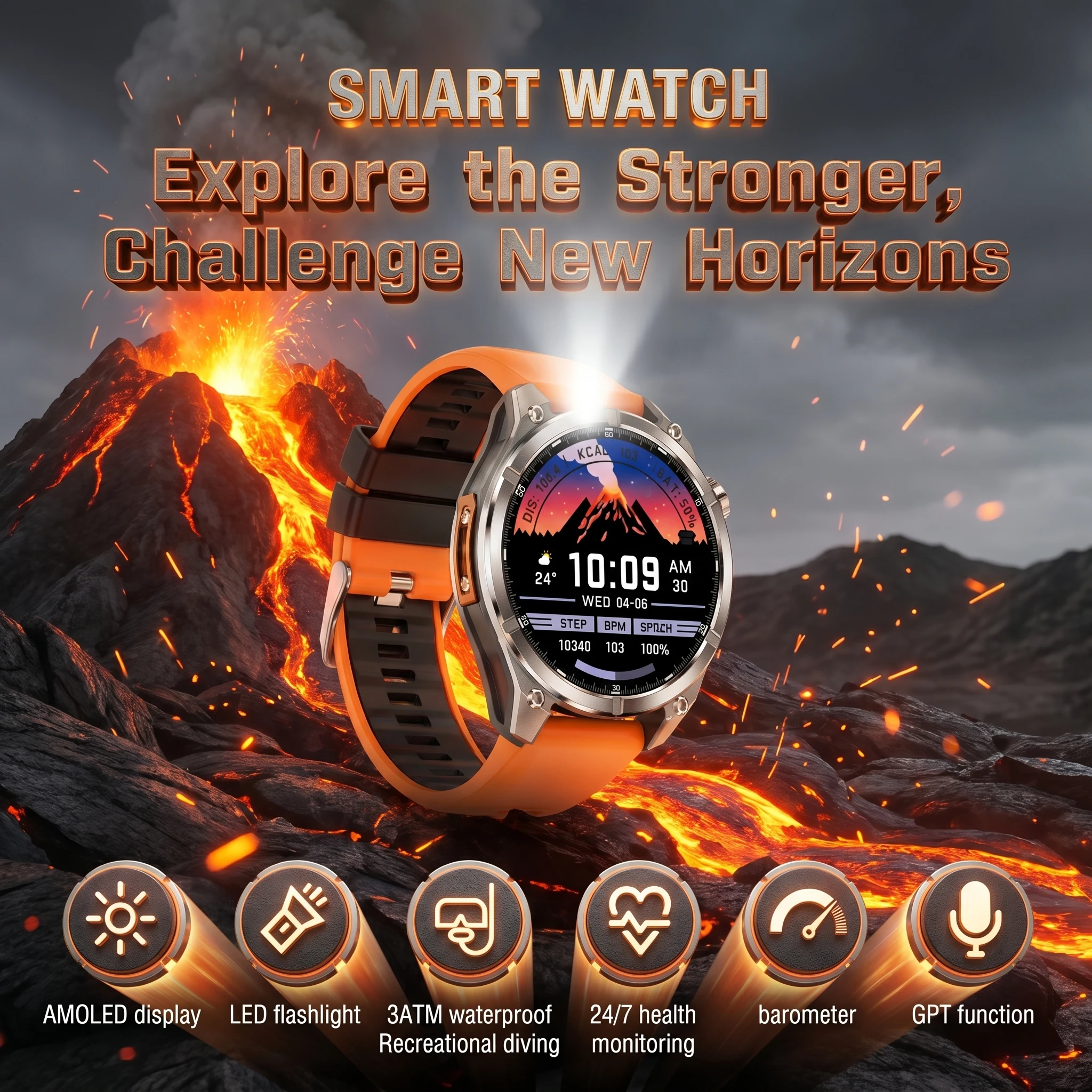 HD300 Waterproof Diving Smart Watch AMOLED 5.4Bluetooth Call NFC AI GPT Smartwatch Sport Fitness Health Monitor Travel Watch
HD300 Waterproof Diving Smart Watch AMOLED 5.4Bluetooth Call NFC AI GPT Smartwatch Sport Fitness Health Monitor Travel Watch