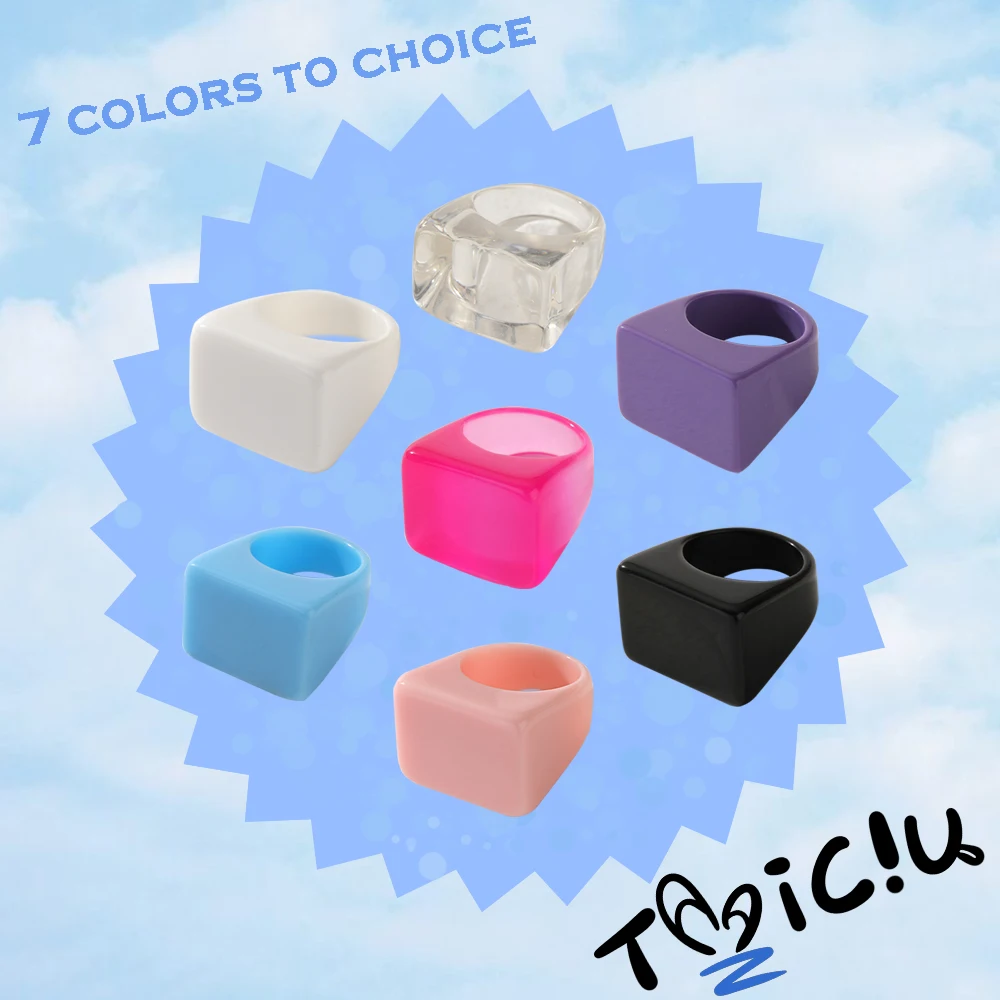 TAAICIU Colorful Geometric Large Square Resin Ring Y2K Trendy Girl Ring Fashion Jewelry
TAAICIU Colorful Geometric Large Square Resin Ring Y2K Trendy Girl Ring Fashion Jewelry
