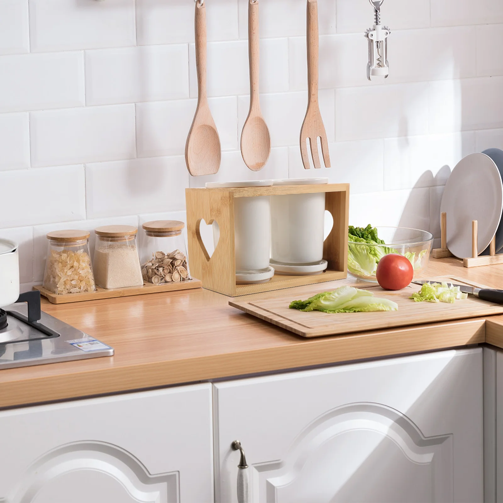 1 Set Ceramic Cutlery Storage Canister Bamboo Tableware Drain Rack Chopstick Organizer Kitchen Storage Container Household Rack
1 Set Ceramic Cutlery Storage Canister Bamboo Tableware Drain Rack Chopstick Organizer Kitchen Storage Container Household Rack
