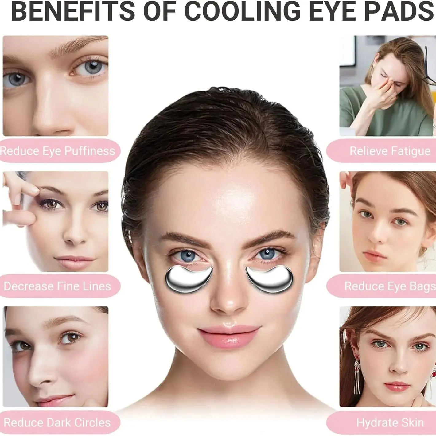 EMS Redlight Eye Massage and Stainless Steel Cooling Eye Pad Eyes Beauty Device for Puffy Eyes Reduce Bags & Dark Circles
EMS Redlight Eye Massage and Stainless Steel Cooling Eye Pad Eyes Beauty Device for Puffy Eyes Reduce Bags & Dark Circles