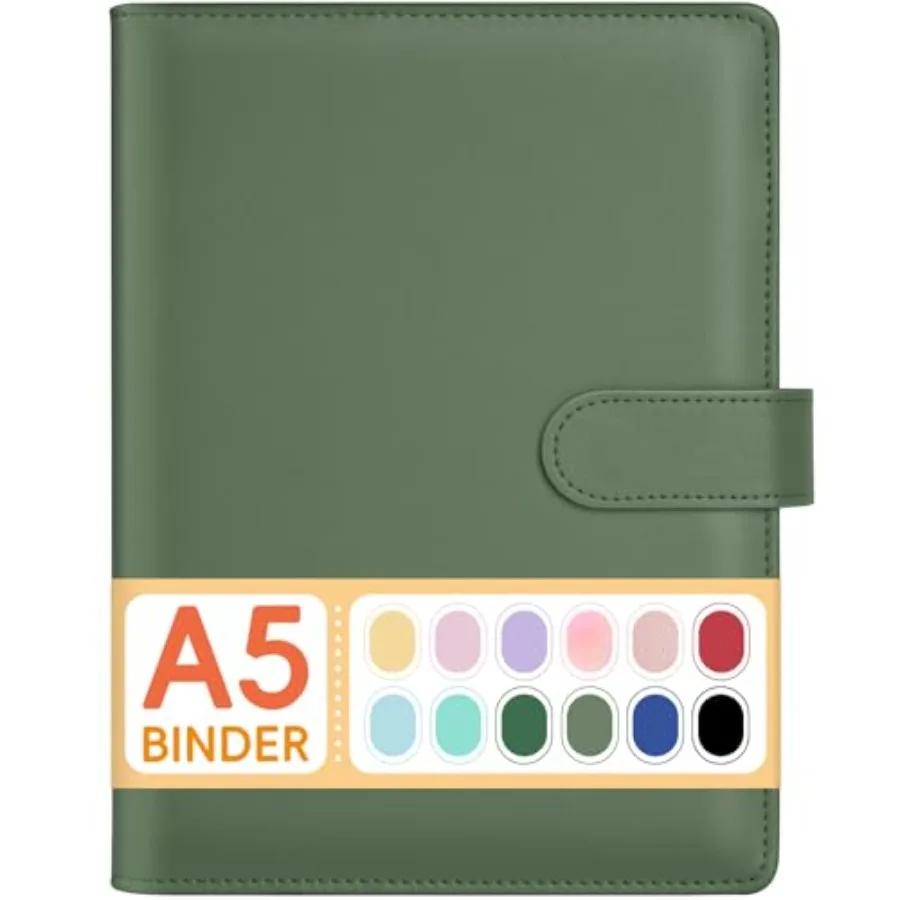 Notebook Binder, 6 Ring Planner with Stylish Design, Loose Leaf Personal Organizer Cover with Magnetic Buckle Closure, PU Leath
Notebook Binder, 6 Ring Planner with Stylish Design, Loose Leaf Personal Organizer Cover with Magnetic Buckle Closure, PU Leath