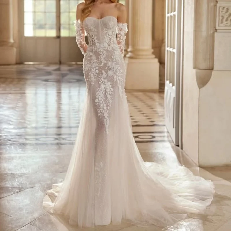 customized ivory white Ball Gown Wedding Dresses For Women Tull Shiny mesh pearl Fishtail Skirt Wedding GownVestidos De Novia
customized ivory white Ball Gown Wedding Dresses For Women Tull Shiny mesh pearl Fishtail Skirt Wedding GownVestidos De Novia