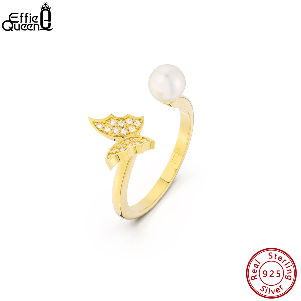 Effie Queen Elegant Butterfly CZ Design Rings 925 Sterling Silver Round Natural Pearl Open Rings Anniversary Jewelry Gift GPR14
Effie Queen Elegant Butterfly CZ Design Rings 925 Sterling Silver Round Natural Pearl Open Rings Anniversary Jewelry Gift GPR14
