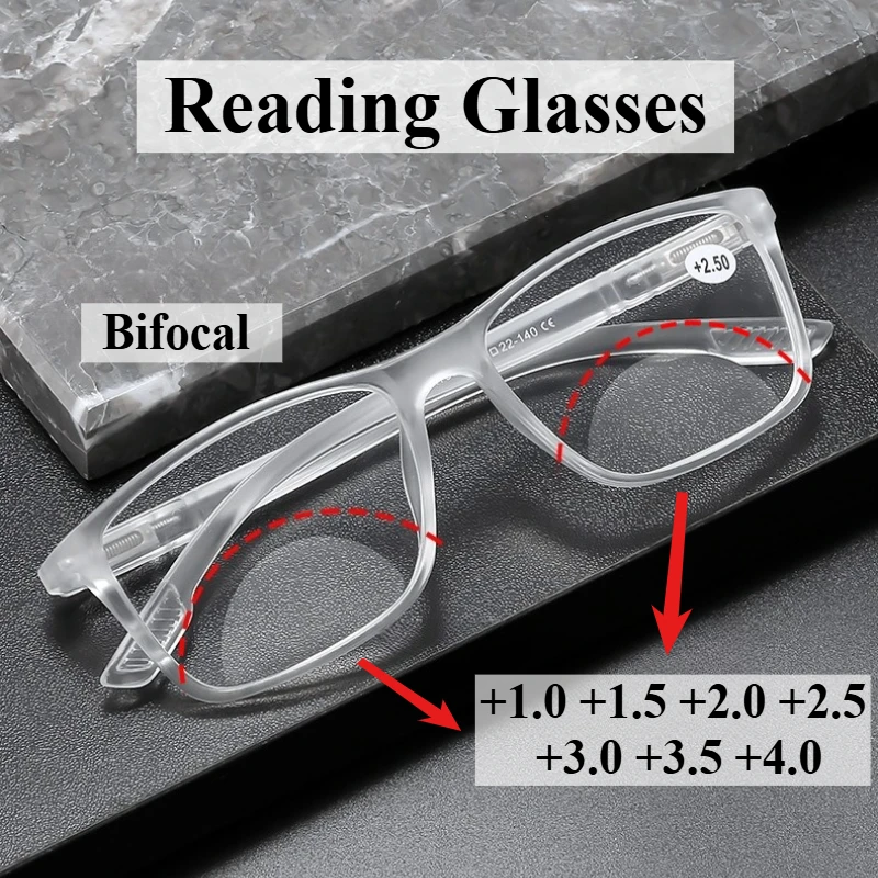 Unisex Classic Bifocal Reading Glasses Ultra Lightweight HD Anti Blue Light Clear Lens Presbyopia Glasses +1.0 To +4.0
Unisex Classic Bifocal Reading Glasses Ultra Lightweight HD Anti Blue Light Clear Lens Presbyopia Glasses +1.0 To +4.0