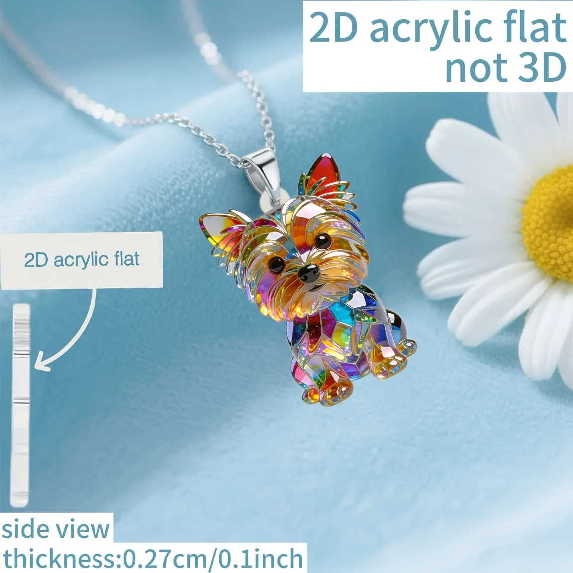 1pc 2D Flat Acrylic Yorkshire Dog Pendant, Fashion Y-Necklace Sweater Chain for Women - Birthday Holiday Gift
1pc 2D Flat Acrylic Yorkshire Dog Pendant, Fashion Y-Necklace Sweater Chain for Women - Birthday Holiday Gift