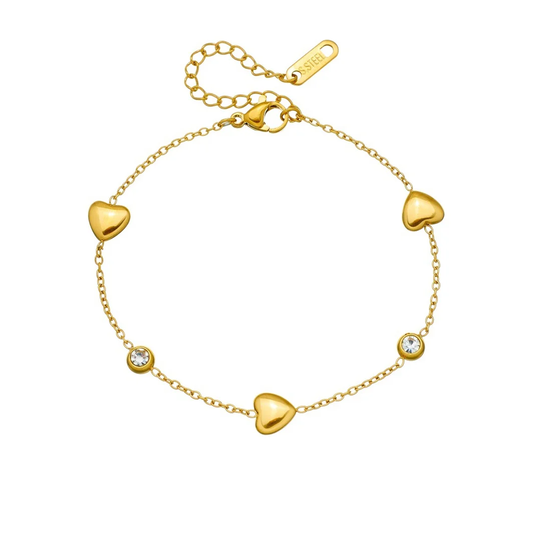 Punk Zirconia Love Heart Charm Bracelet Female Gold Color Stainless Steel Chain Link Bracelets for Women Cute Party Jewelry Gift
Punk Zirconia Love Heart Charm Bracelet Female Gold Color Stainless Steel Chain Link Bracelets for Women Cute Party Jewelry Gift