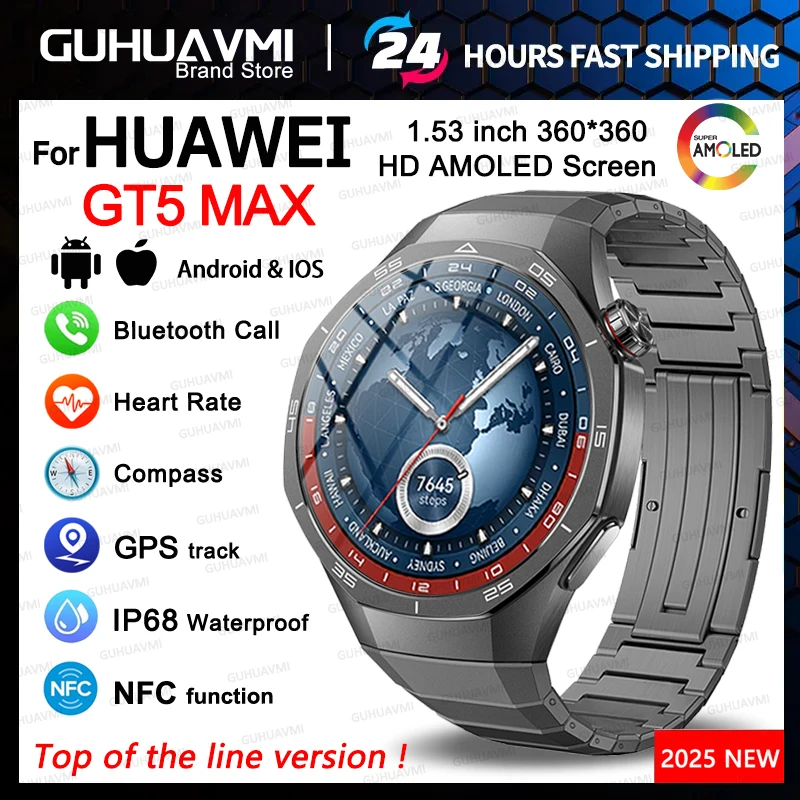 2025 Новые умные часы GT5 MAX для мужчин AMOLED HD Экран Bluetooth Вызов GPS NFC IP68 Водонепроницаемые умные часы с пульсометром и здоровьем для Huawei
2025 Новые умные часы GT5 MAX для мужчин AMOLED HD Экран Bluetooth Вызов GPS NFC IP68 Водонепроницаемые умные часы с пульсометром и здоровьем для Huawei