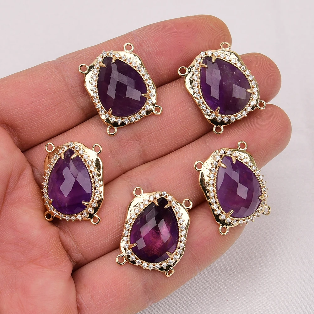 APDGG 5 Pcs Natural Purple Amethyst Connector Cz Paved Beads Double Rings Jewelry DIY
APDGG 5 Pcs Natural Purple Amethyst Connector Cz Paved Beads Double Rings Jewelry DIY