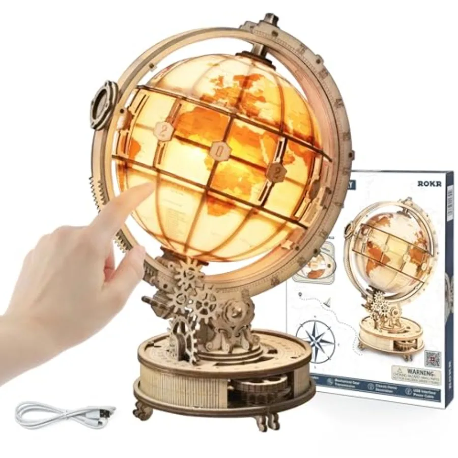 3D Wooden Puzzles for Adults-LED Illuminated Wooden Globe Puzzle-Model Building Kits-Room Decor for Teen Girls Boys Women Men
3D Wooden Puzzles for Adults-LED Illuminated Wooden Globe Puzzle-Model Building Kits-Room Decor for Teen Girls Boys Women Men