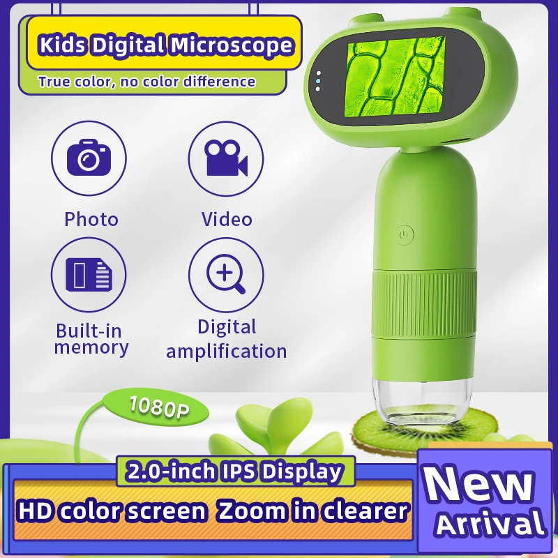 Kids Digital Microscope Handheld Microscope With 2inch IPS Screen 1000X Portable Pocket Microscope For Kids Adults PC View Gift 
Kids Digital Microscope Handheld Microscope With 2inch IPS Screen 1000X Portable Pocket Microscope For Kids Adults PC View Gift