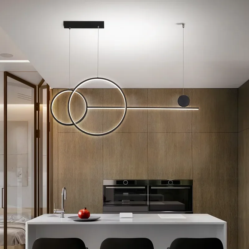 LED Modern Simple Chandelier Restaurant Bar Black White Gold Long Pendant Lamp Dining Room Coffee Shop Round Rings Hanging Light
LED Modern Simple Chandelier Restaurant Bar Black White Gold Long Pendant Lamp Dining Room Coffee Shop Round Rings Hanging Light