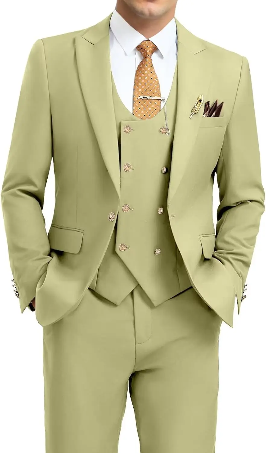 Men's Suits 3 Piece Slim Fit Tuxedo Suit One Button Double Breasted Men Wedding Prom Blazer Vest Pants
Men's Suits 3 Piece Slim Fit Tuxedo Suit One Button Double Breasted Men Wedding Prom Blazer Vest Pants