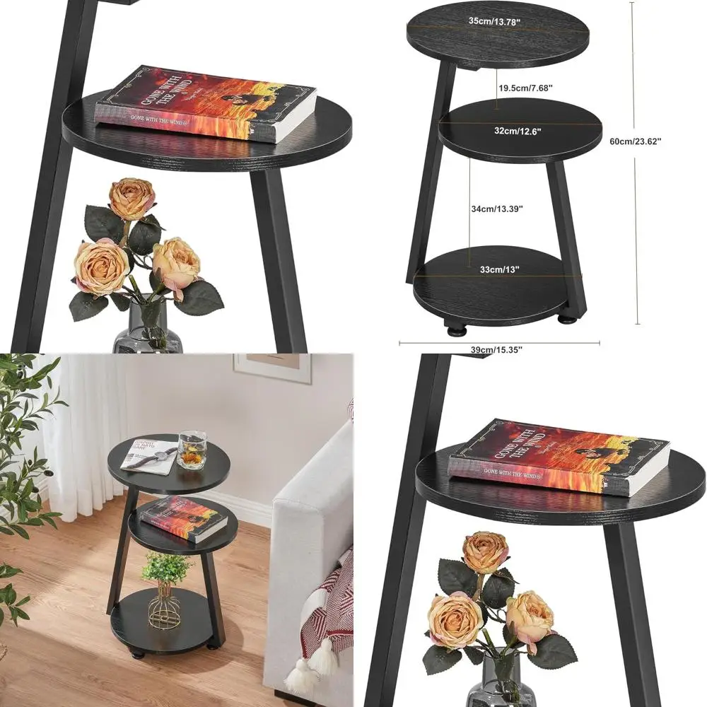 Металлический 3-уровневый приставной столик, прикроватная тумба с боковыми полками, компактный черный столик для гостиной и спальни
Металлический 3-уровневый приставной столик, прикроватная тумба с боковыми полками, компактный черный столик для гостиной и спальни