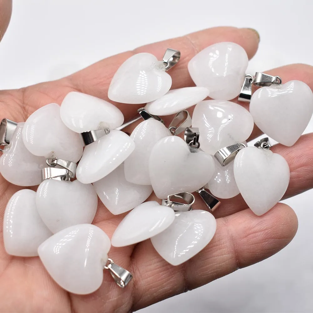 Love Heart Stone Pendants 20mm Wholesale Charms Natural stone white marble For DIY Jewelry Making Women Gift free shipping
Love Heart Stone Pendants 20mm Wholesale Charms Natural stone white marble For DIY Jewelry Making Women Gift free shipping