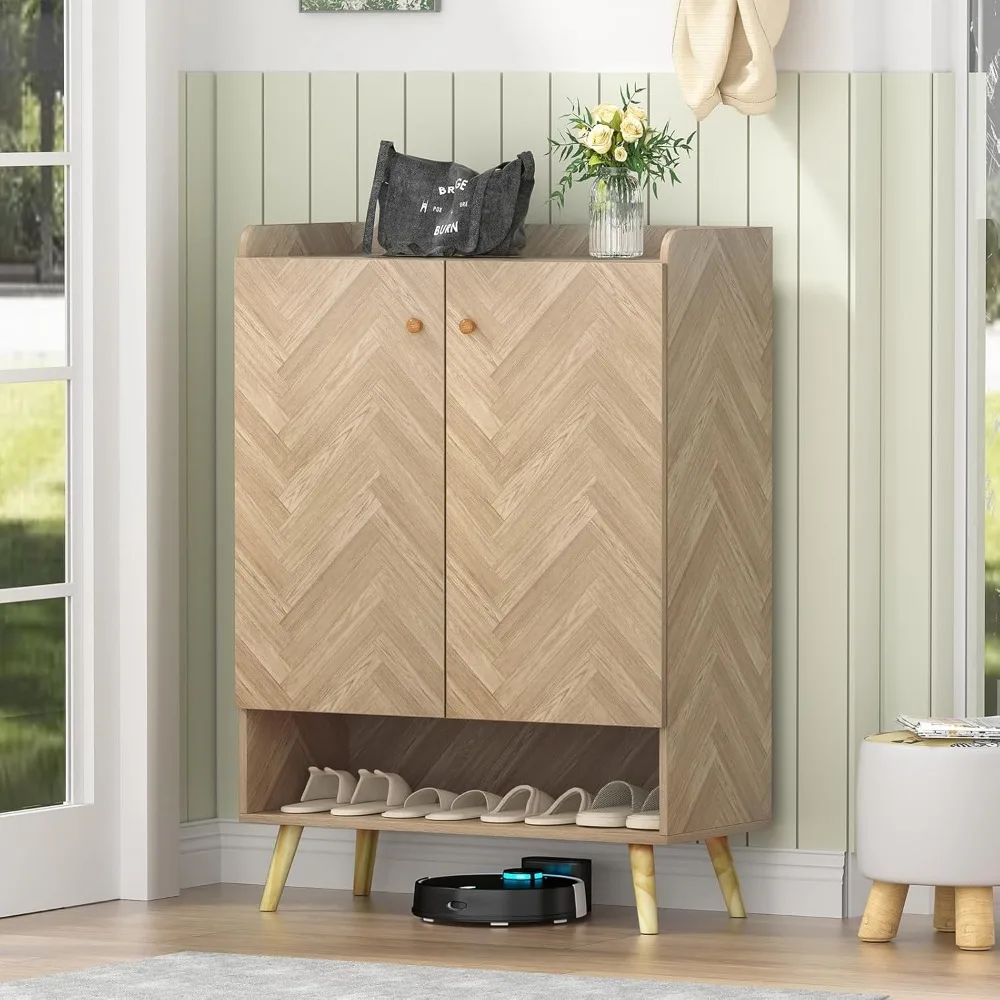 Anmytek Accent 6-Tier Wooden Shoe Cabinet with Adjustable Shelves and Doors, Farmhouse Storage for Entryway or Hallway 
Anmytek Accent 6-Tier Wooden Shoe Cabinet with Adjustable Shelves and Doors, Farmhouse Storage for Entryway or Hallway