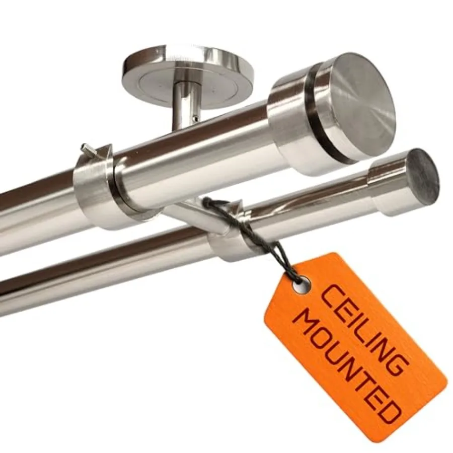 Ceiling Mounted Double Curtain Rods for Windows Heavy Duty Double Curtain Rod Nickel Adjustable Drapery Holder with Three Ceili
Ceiling Mounted Double Curtain Rods for Windows Heavy Duty Double Curtain Rod Nickel Adjustable Drapery Holder with Three Ceili