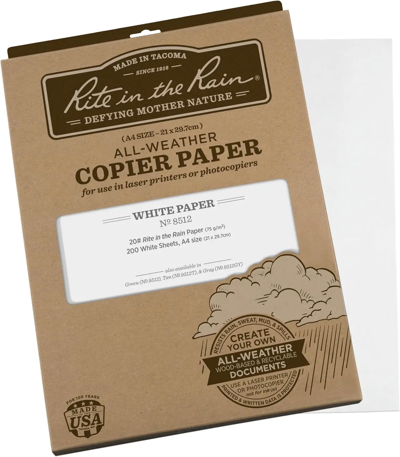 Weatherproof Laser Printer Paper, A4 21x29.7cm, 200 Sheets, All-Weather Copy Paper for Outdoor Use
Weatherproof Laser Printer Paper, A4 21x29.7cm, 200 Sheets, All-Weather Copy Paper for Outdoor Use