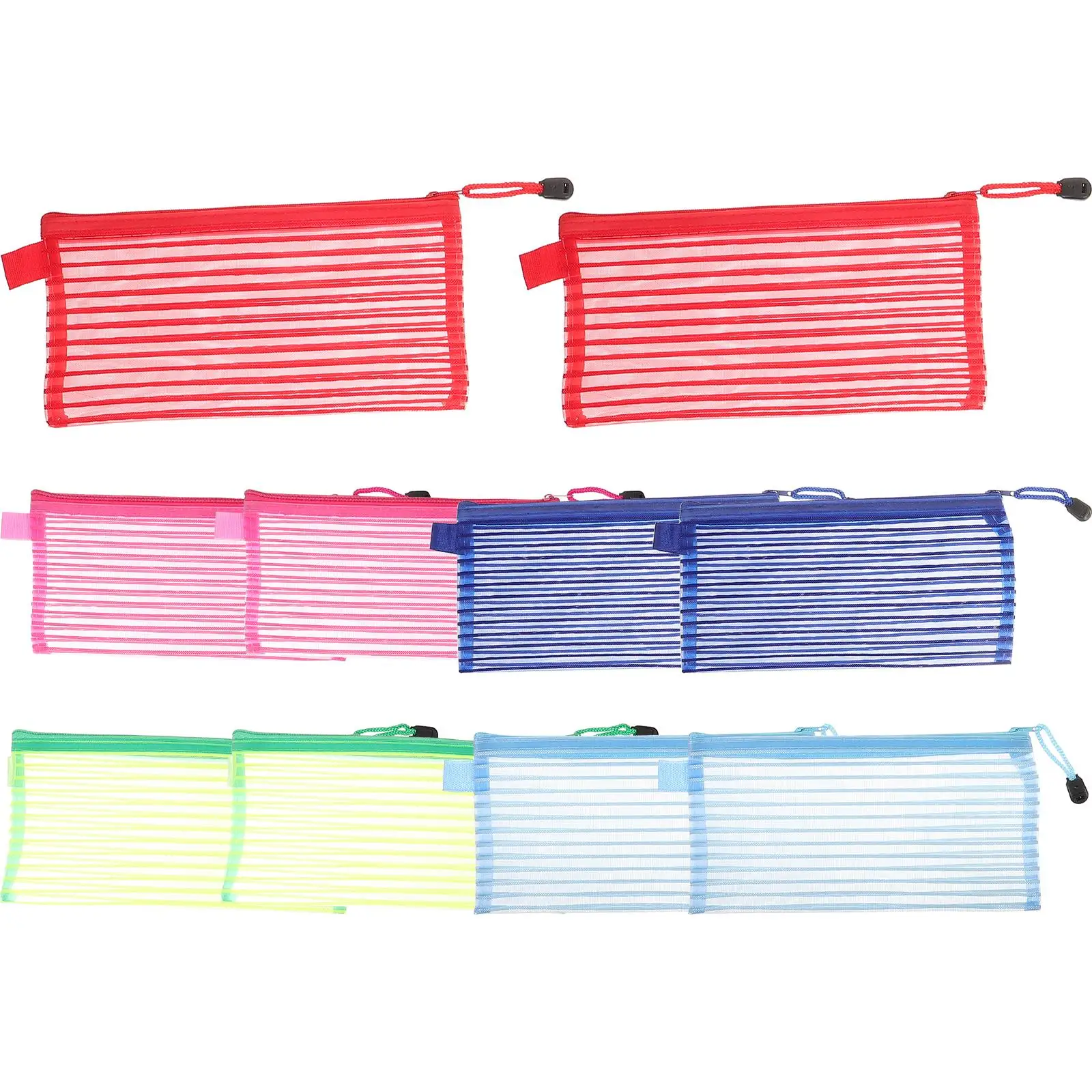 10 Pcs Mesh Straight Striped File Folder A6 Large Red Green Blue Pink Organizer Storage Bag For Stationery Tickets
10 Pcs Mesh Straight Striped File Folder A6 Large Red Green Blue Pink Organizer Storage Bag For Stationery Tickets