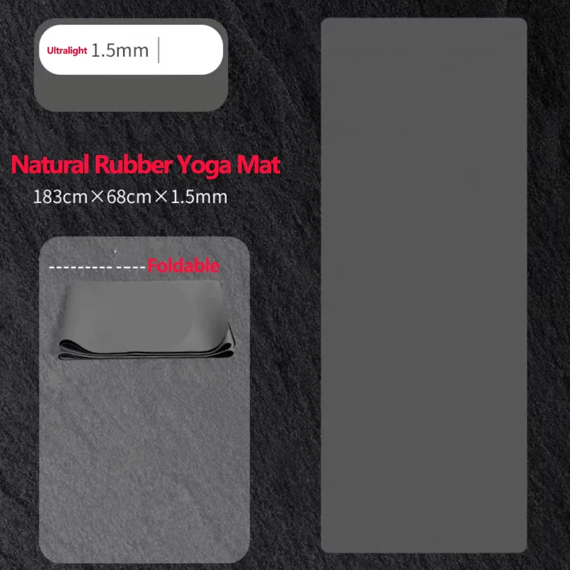 1.5mm Thickened Yoga Mat Natural Rubber Yoga Exercise Pad Double Sided Anti Slip Texture Foldable Ultralight Gymnastic Yoga Mat
1.5mm Thickened Yoga Mat Natural Rubber Yoga Exercise Pad Double Sided Anti Slip Texture Foldable Ultralight Gymnastic Yoga Mat