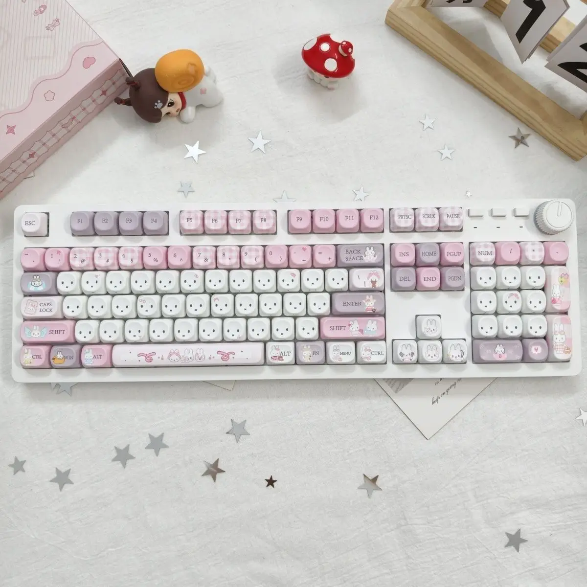 Anime 104 Keys Miffy Keyboard Machinery Office Game Wired Good Looks Cute Pink White Expression Letters Crisp Feel Lovely Kawaii
Anime 104 Keys Miffy Keyboard Machinery Office Game Wired Good Looks Cute Pink White Expression Letters Crisp Feel Lovely Kawaii