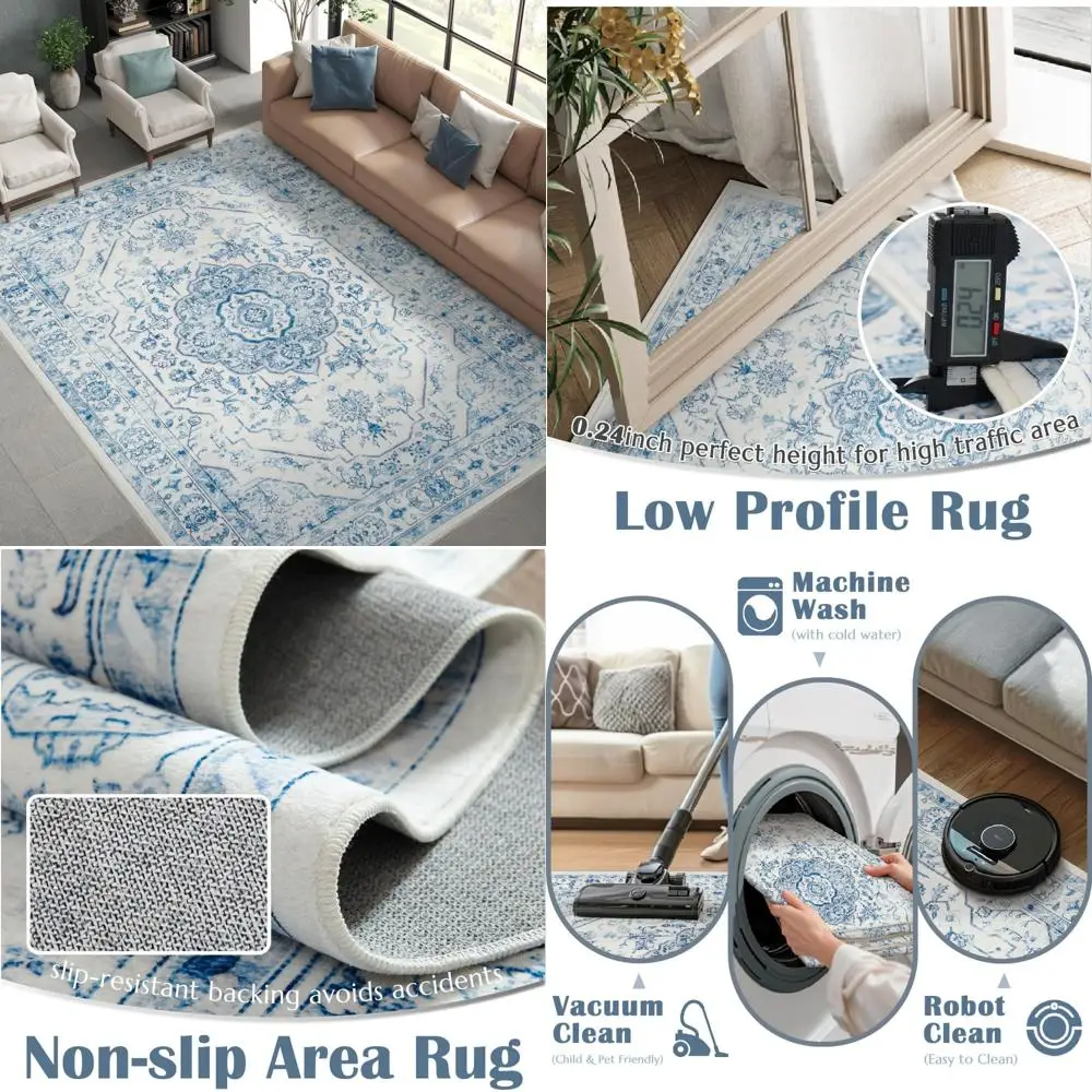 6x9 Floral Medallion Area Rug, Washable & Non-Slip, Soft Vintage Carpet for Living Room
6x9 Floral Medallion Area Rug, Washable & Non-Slip, Soft Vintage Carpet for Living Room