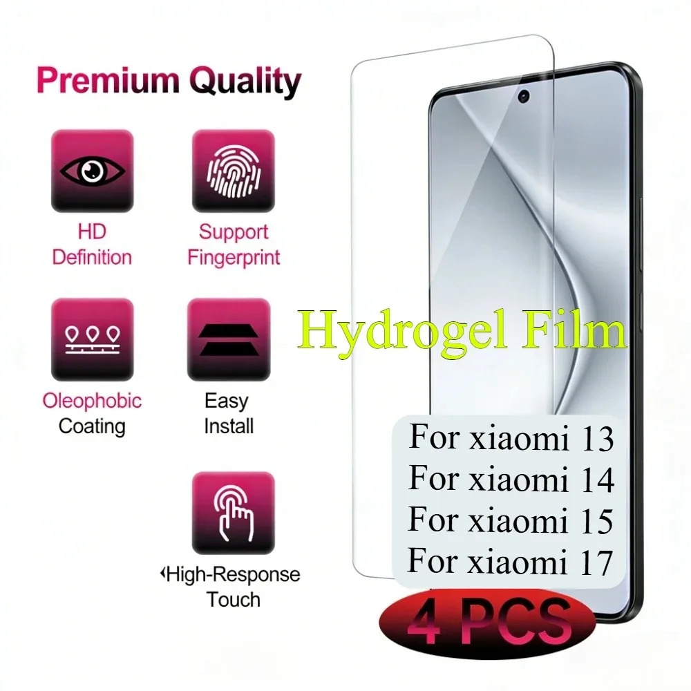 4Pcs High Definition Hydrogel Film for Xiaomi 17 15 14 13 12 Ultra Pro Full Coverage Screen Protector for Xiaomi 17 Pro Max
4Pcs High Definition Hydrogel Film for Xiaomi 17 15 14 13 12 Ultra Pro Full Coverage Screen Protector for Xiaomi 17 Pro Max