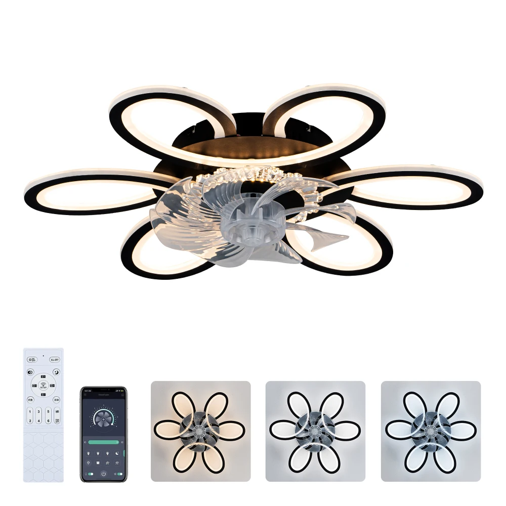 5 PCS Blades Ceiling Fan with Lights Remote Control.APP, 25" Black, 6 Speeds 3 Light Color Low Profile Flush Mount Ceiling Fan
5 PCS Blades Ceiling Fan with Lights Remote Control.APP, 25" Black, 6 Speeds 3 Light Color Low Profile Flush Mount Ceiling Fan